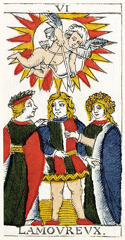 El Enamorado. Tarot de Marsella de Pierre Madenié, 1709