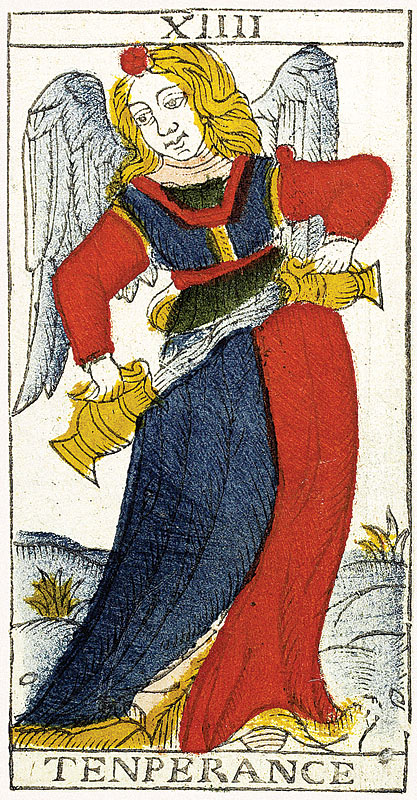 La  Templanza. Tarot de Marsella de Pierre Madenié, 1709