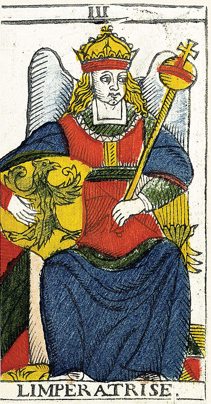 La Emperatriz. Tarot de Marsella de Pierre Madenié, 1709