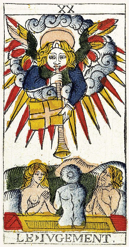 El Juicio. Tarot de Marsella de Pierre Madenié, 1709