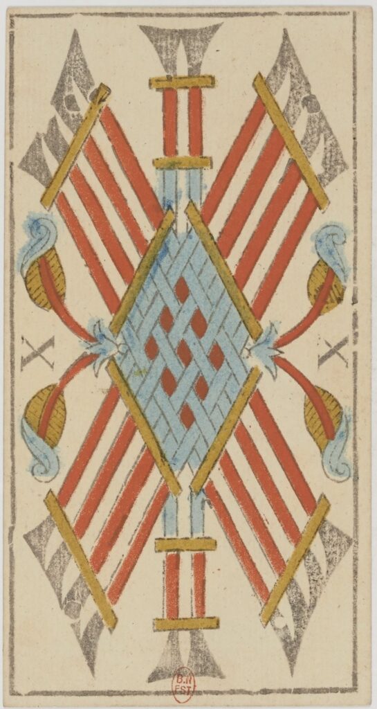 Diez de Bastos. Tarot de Marsella de Nicolás Conver, 1819-1833